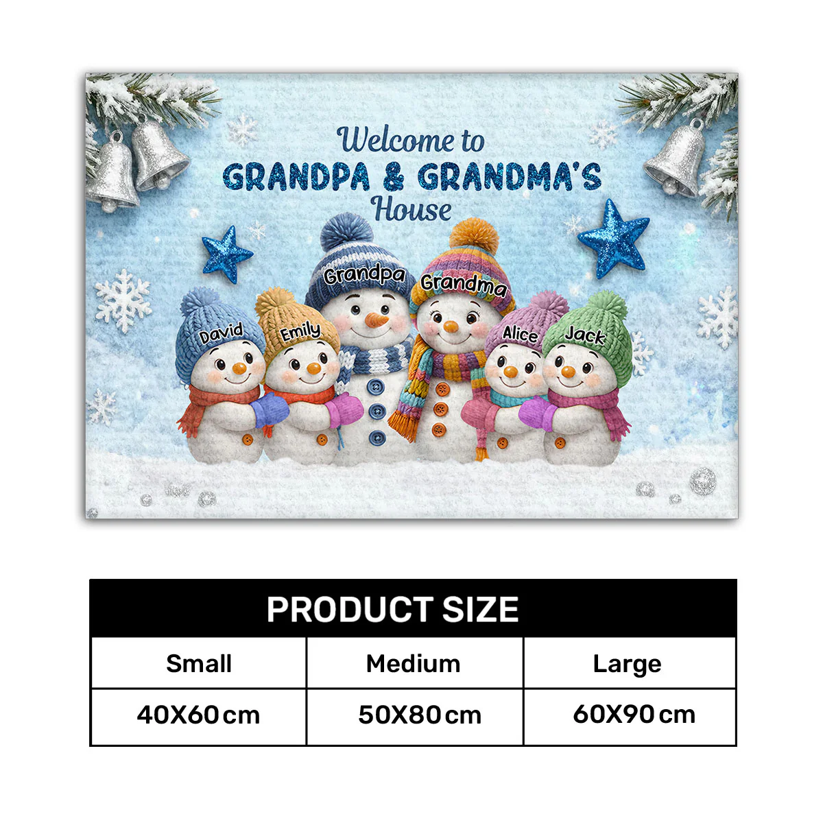 Snowy Grandma & Grandpa's House - Personalized Doormat - Image 7