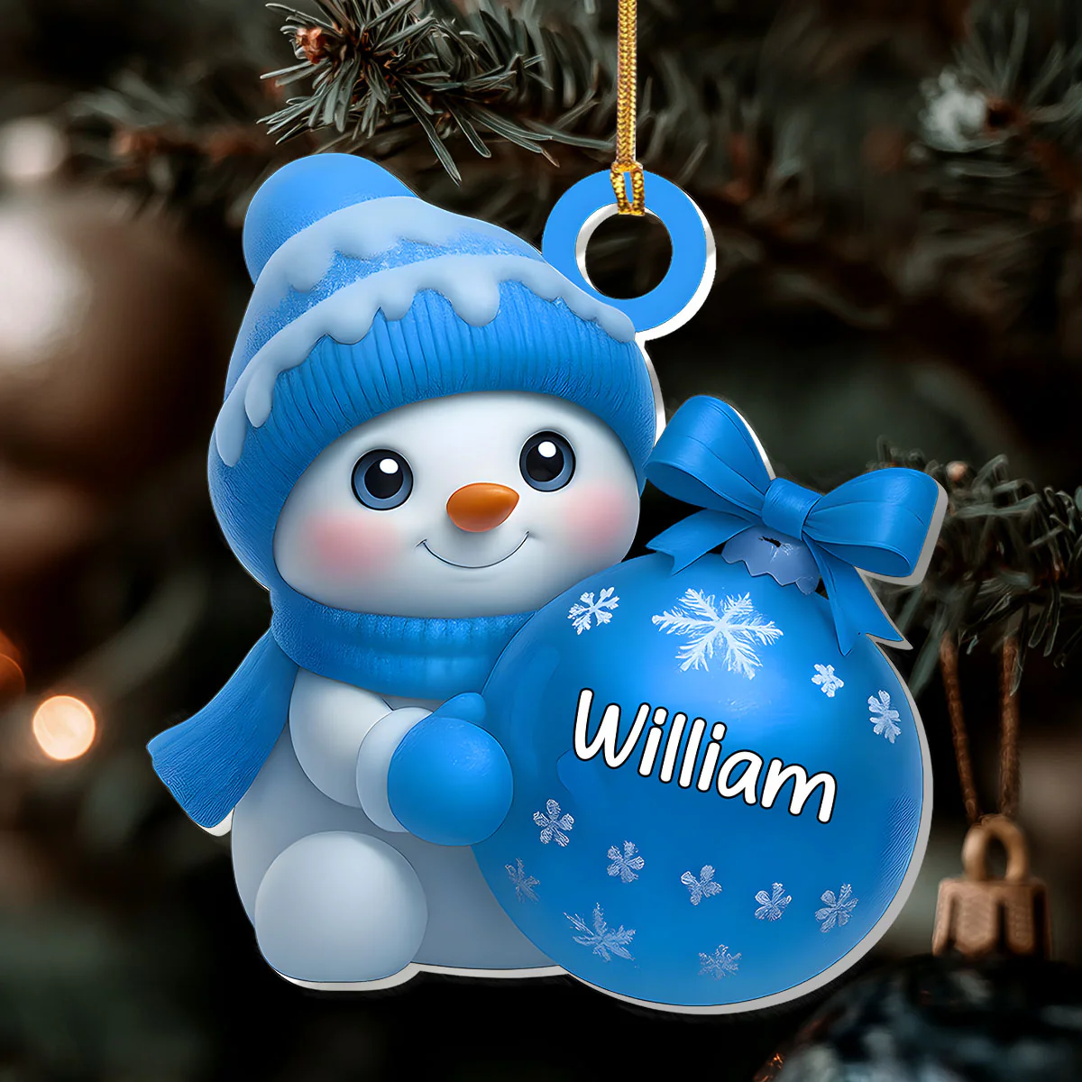 Snowy Sweetheart - Personalized 1-Layer Acrylic Ornament - Image 6