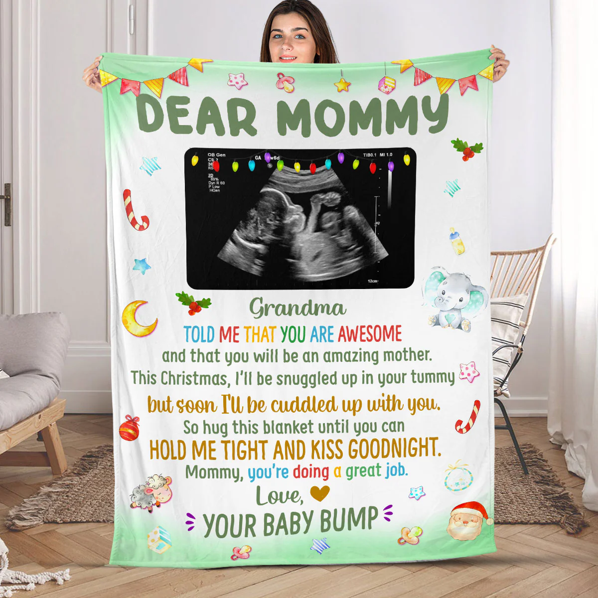 Snuggles From The Bump - Personalized Fleece Blanket