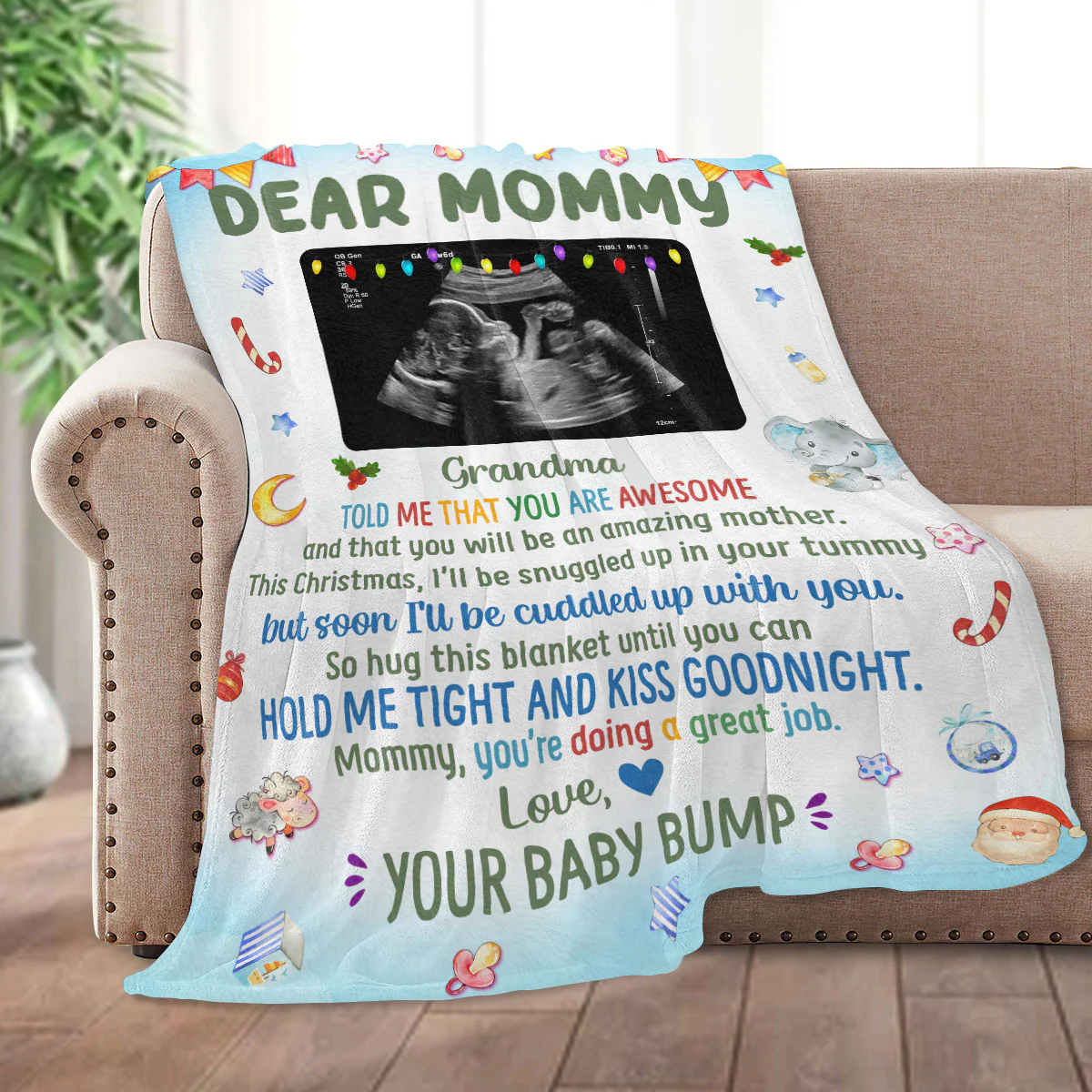 Snuggles From The Bump - Personalized Fleece Blanket - Image 2