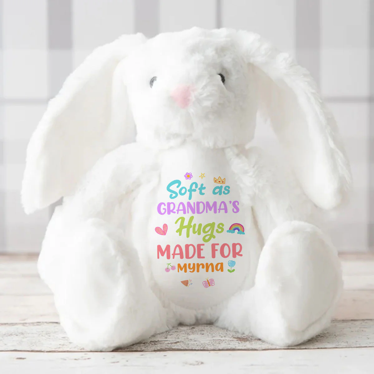 Soft As Grandma’s Hugs - Personalized Stuffed Bunny - Image 3