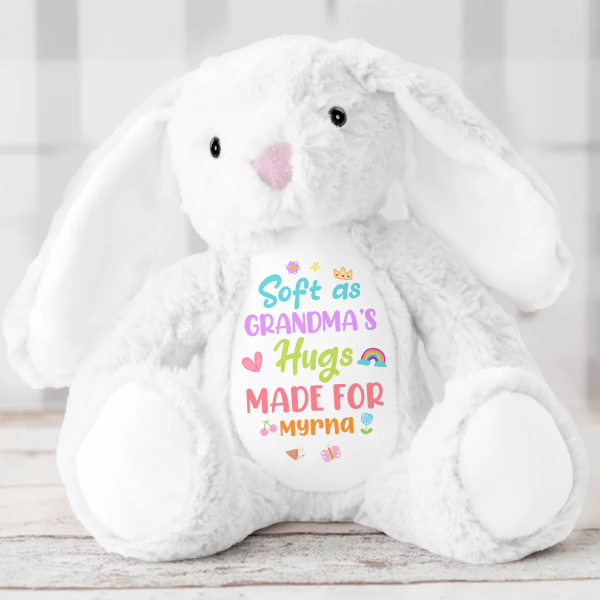 Soft As Grandma’s Hugs - Personalized Stuffed Bunny - Image 5