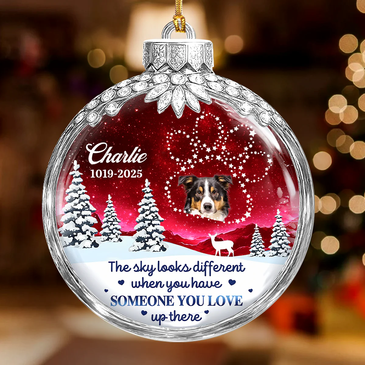 Someone We Love In Heaven - Personalized 1-Layer Acrylic Ornament - Image 2