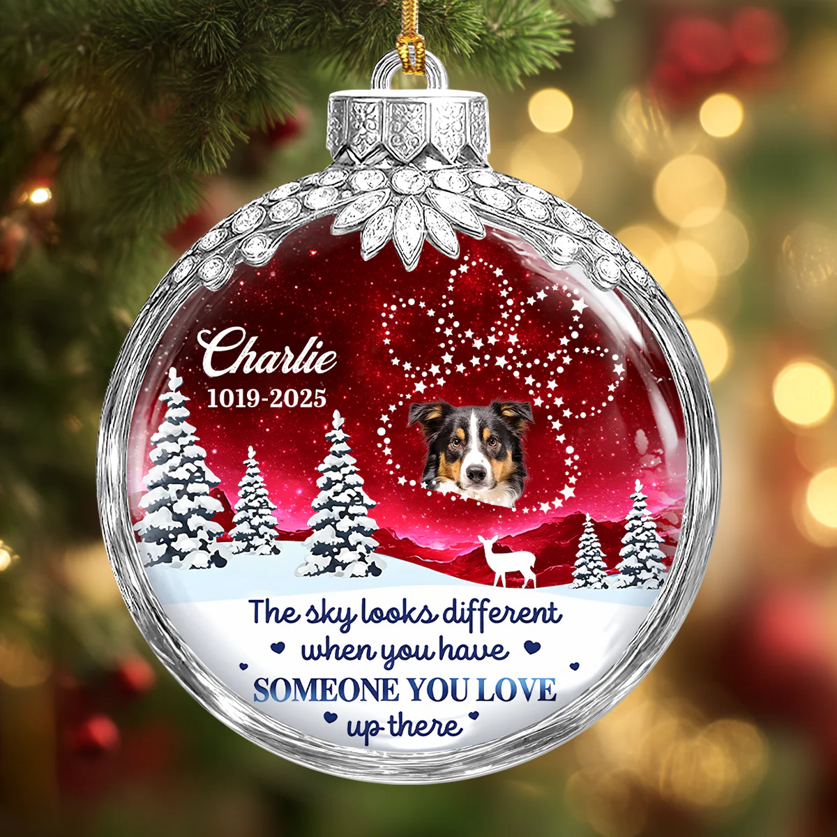 Someone We Love In Heaven - Personalized 1-Layer Acrylic Ornament - Image 4