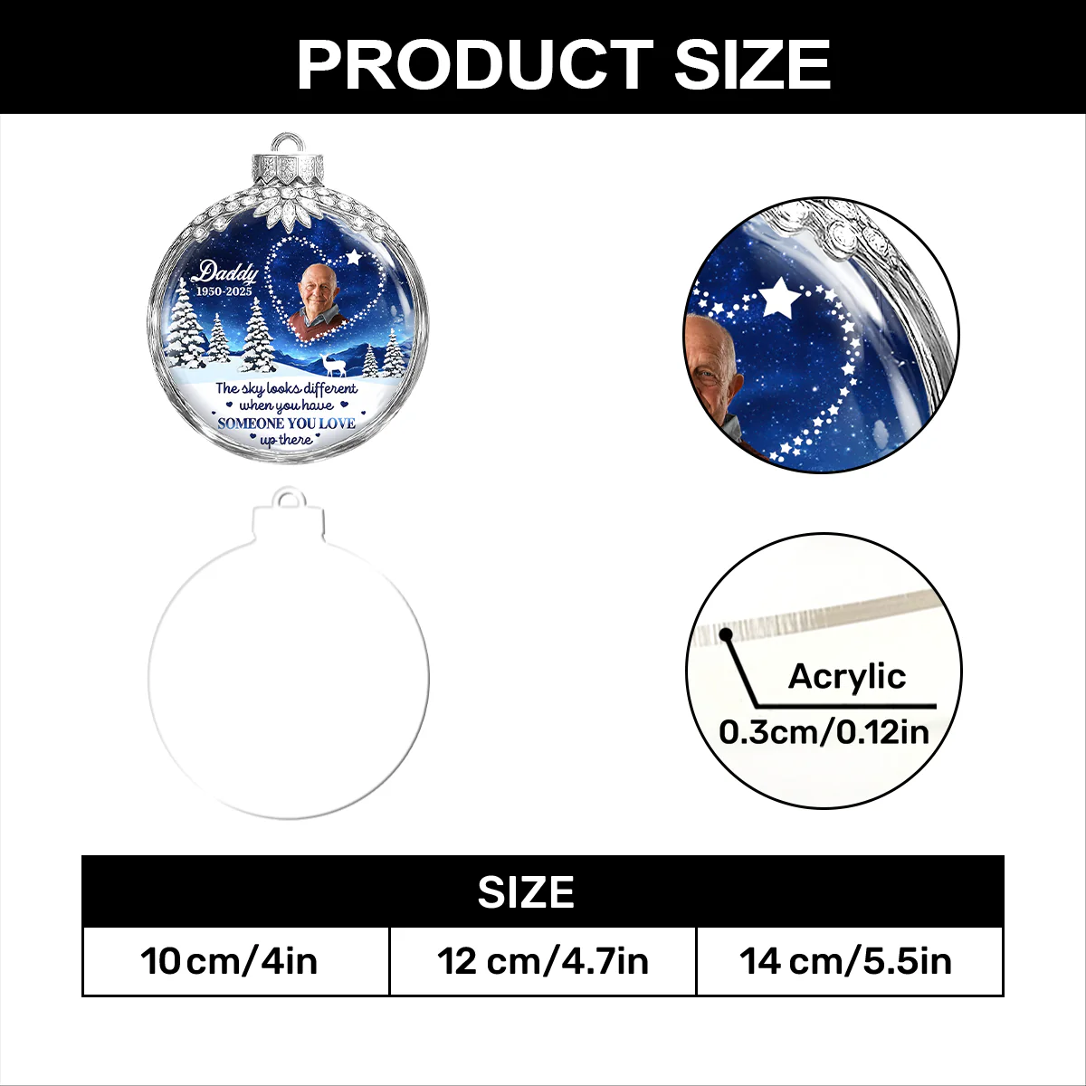 Someone We Love In Heaven - Personalized 1-Layer Acrylic Ornament - Image 7
