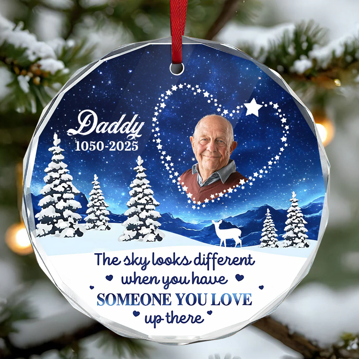 Someone We Love In Heaven - Personalized Round Shaped Glass Ornament
