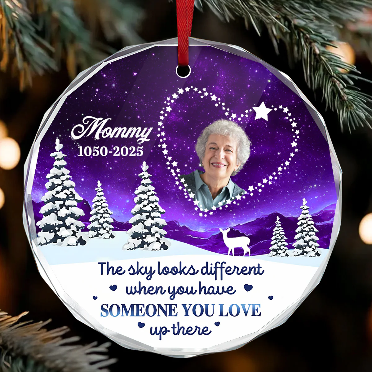 Someone We Love In Heaven - Personalized Round Shaped Glass Ornament - Image 2
