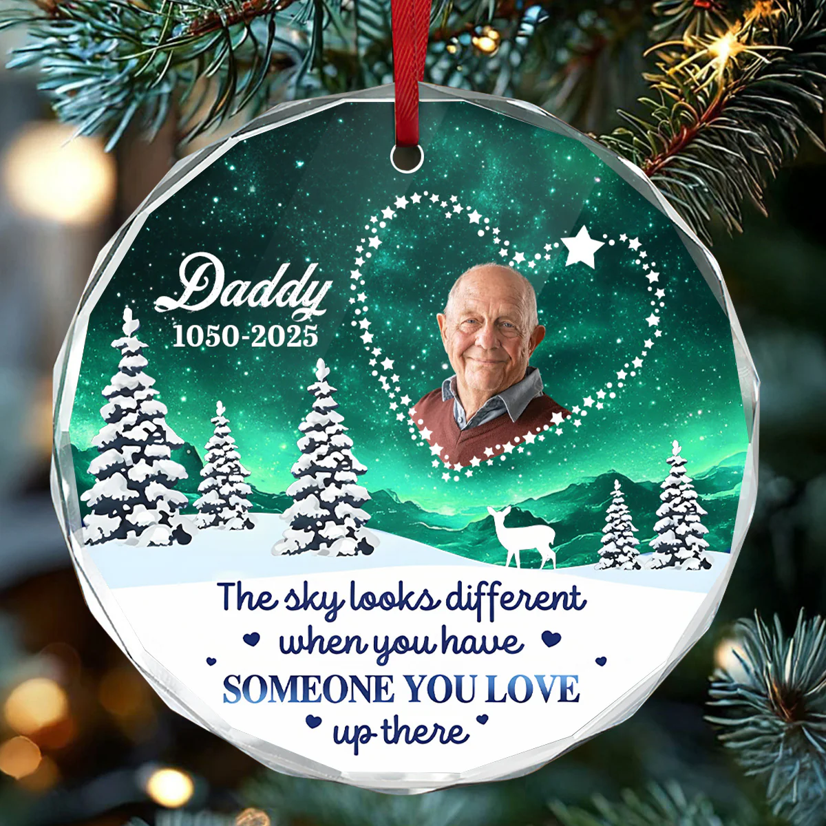Someone We Love In Heaven - Personalized Round Shaped Glass Ornament - Image 4