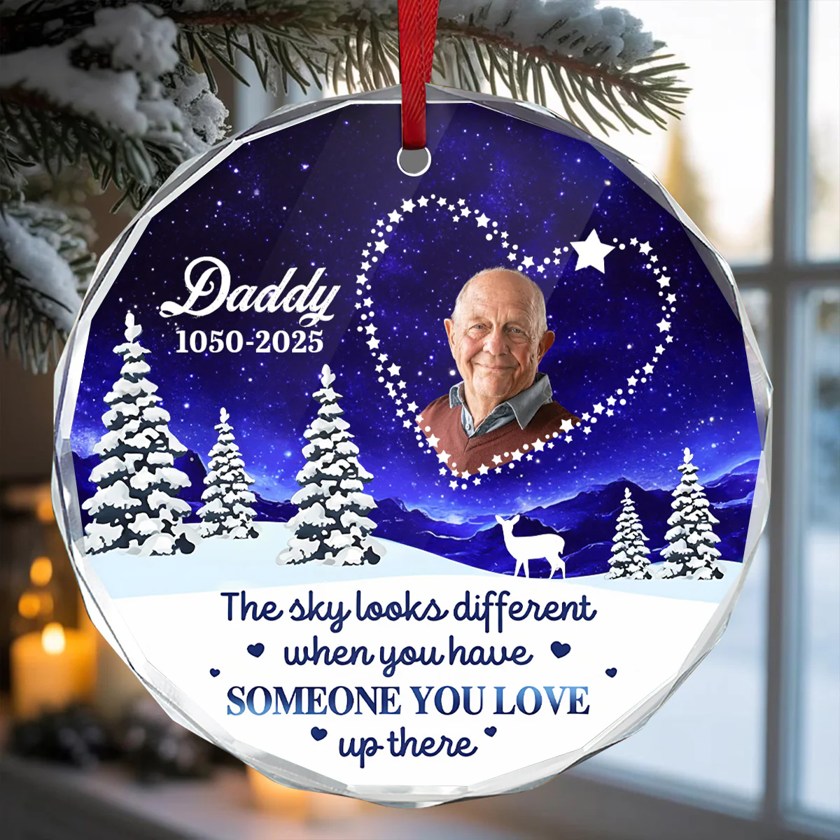 Someone We Love In Heaven - Personalized Round Shaped Glass Ornament - Image 5
