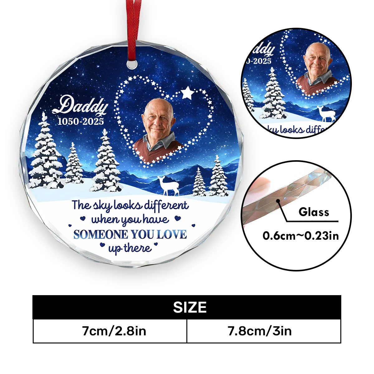 Someone We Love In Heaven - Personalized Round Shaped Glass Ornament - Image 7