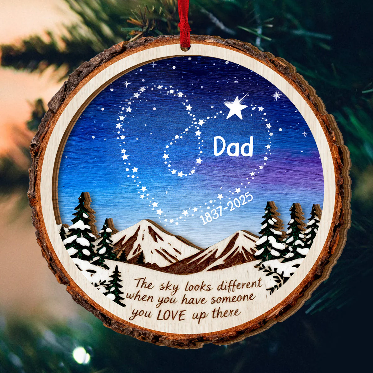 Someone You Love Up There - Personalized 2-Layered Wooden Ornament - Image 5