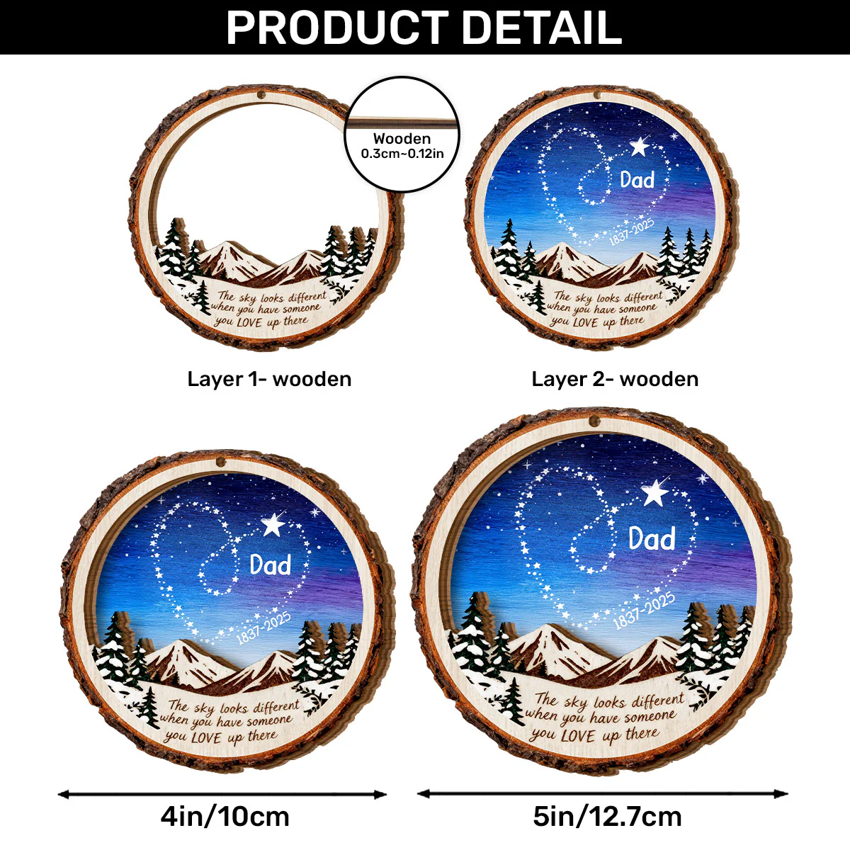 Someone You Love Up There - Personalized 2-Layered Wooden Ornament - Image 6