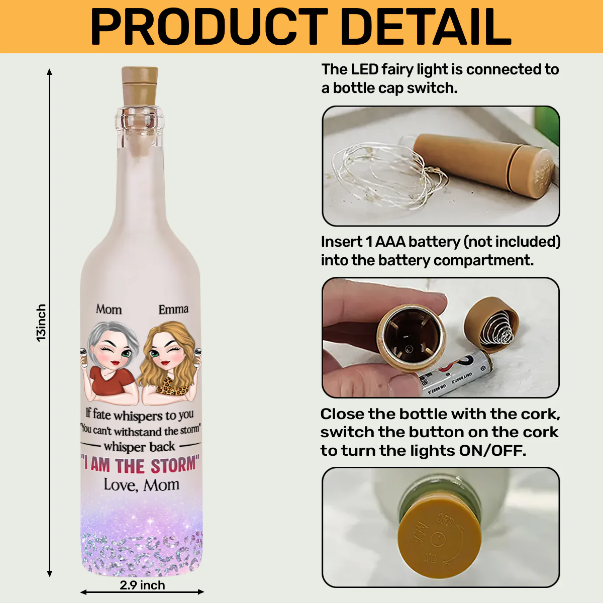 Sometimes You Forget You're Awesome So This Is Your Reminder - Personalized Bottle Lamp - Image 6