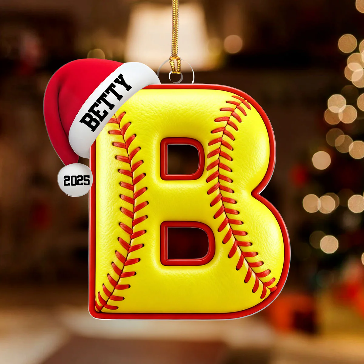 Sport Spirit Letter Ornaments - Personalized 1-Layer Acrylic Ornament - Image 2