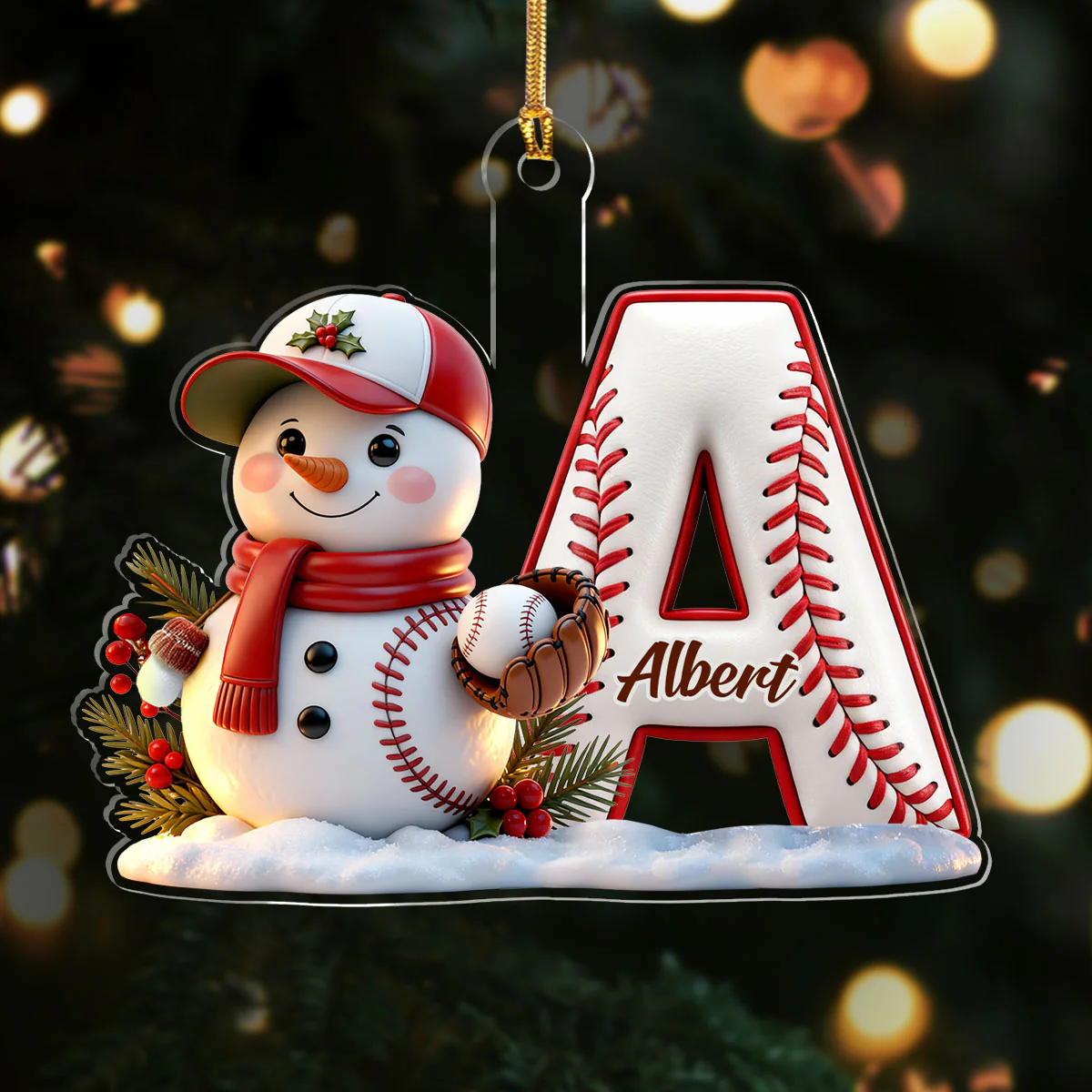 Sport Spirit Letter Ornaments - Personalized 1-Layer Acrylic Ornament