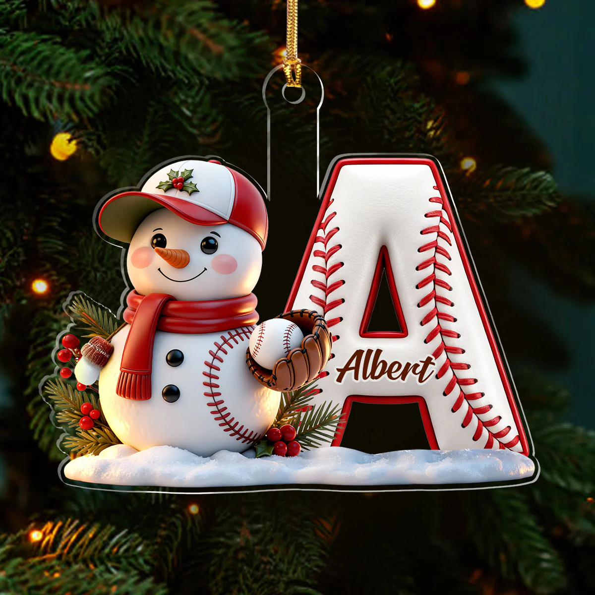 Sport Spirit Letter Ornaments - Personalized 1-Layer Acrylic Ornament - Image 3