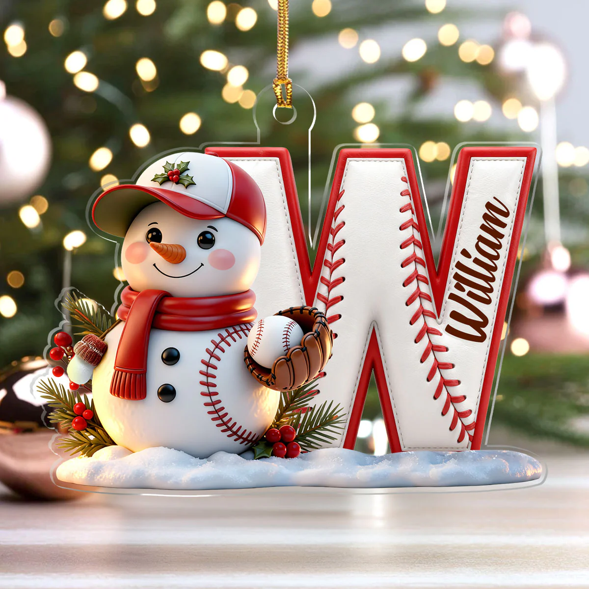 Sport Spirit Letter Ornaments - Personalized 1-Layer Acrylic Ornament - Image 4