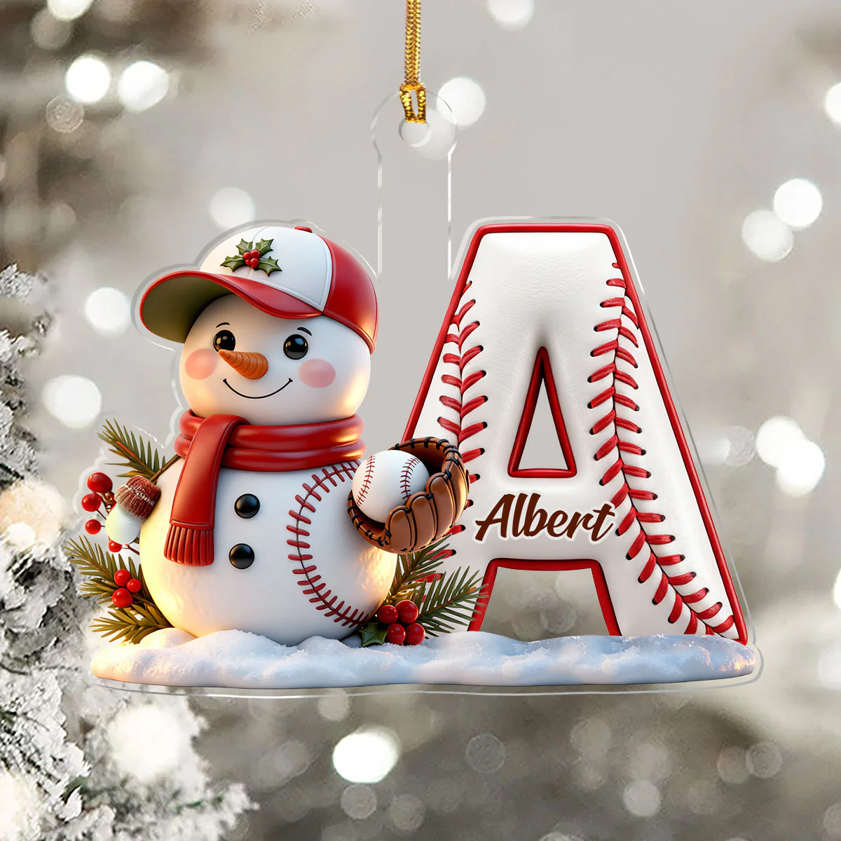 Sport Spirit Letter Ornaments - Personalized 1-Layer Acrylic Ornament - Image 5