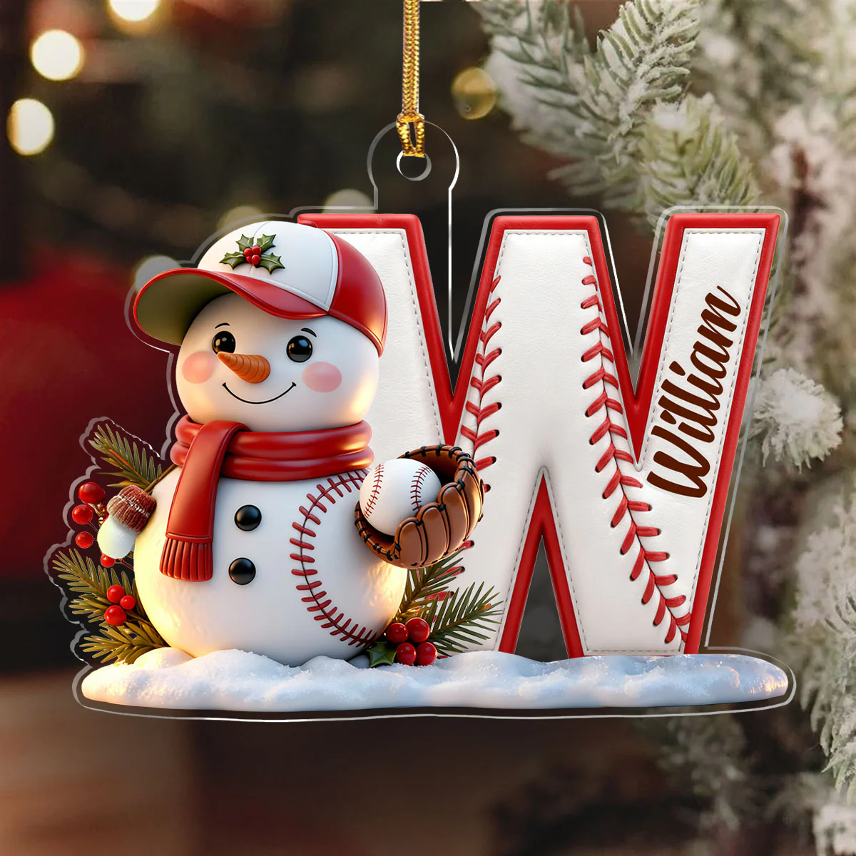 Sport Spirit Letter Ornaments - Personalized 1-Layer Acrylic Ornament - Image 6