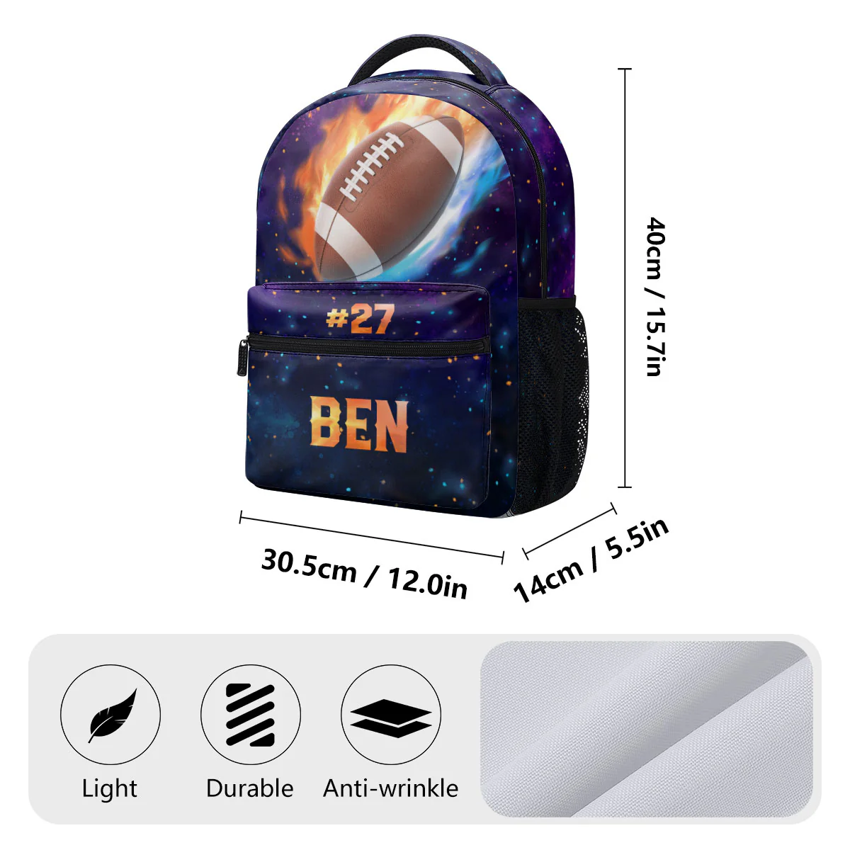 Sport Symbols For Kid - Personalized Backpack - Image 8