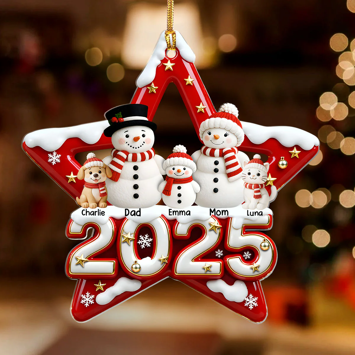 Star Of Love 2025 - Personalized 1-Layer Acrylic Ornament - Image 2