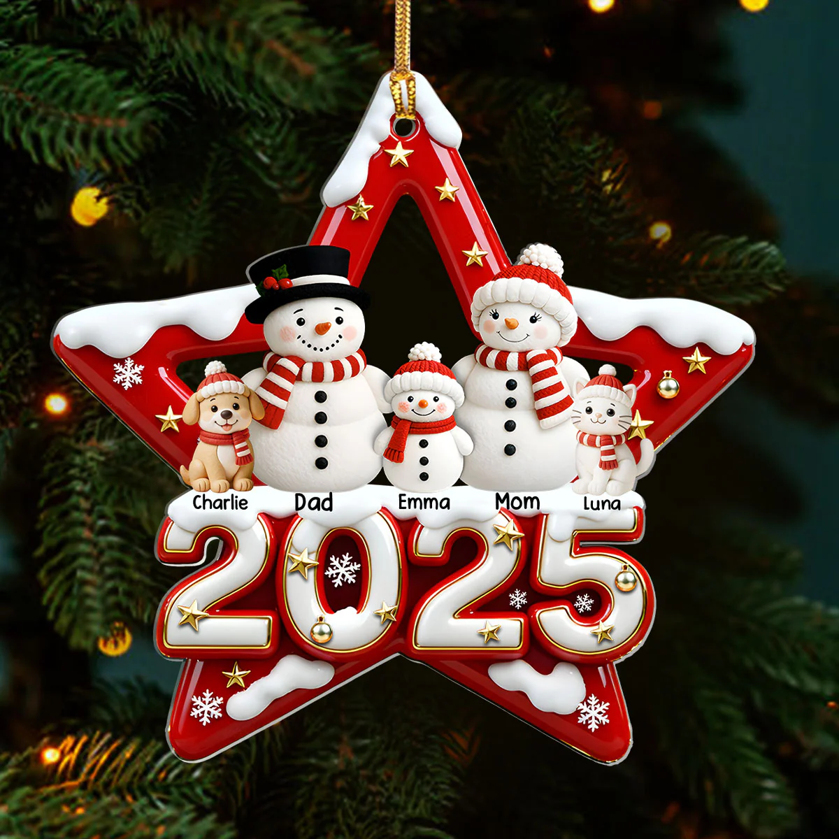 Star Of Love 2025 - Personalized 1-Layer Acrylic Ornament - Image 3