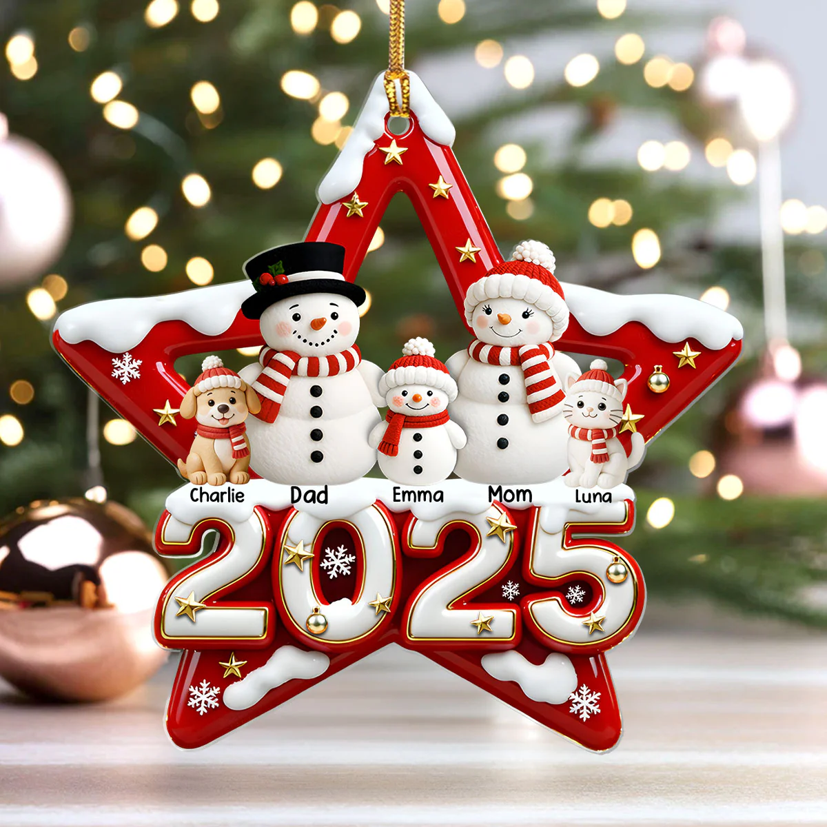 Star Of Love 2025 - Personalized 1-Layer Acrylic Ornament - Image 4