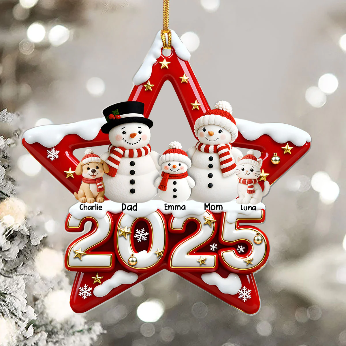 Star Of Love 2025 - Personalized 1-Layer Acrylic Ornament - Image 5