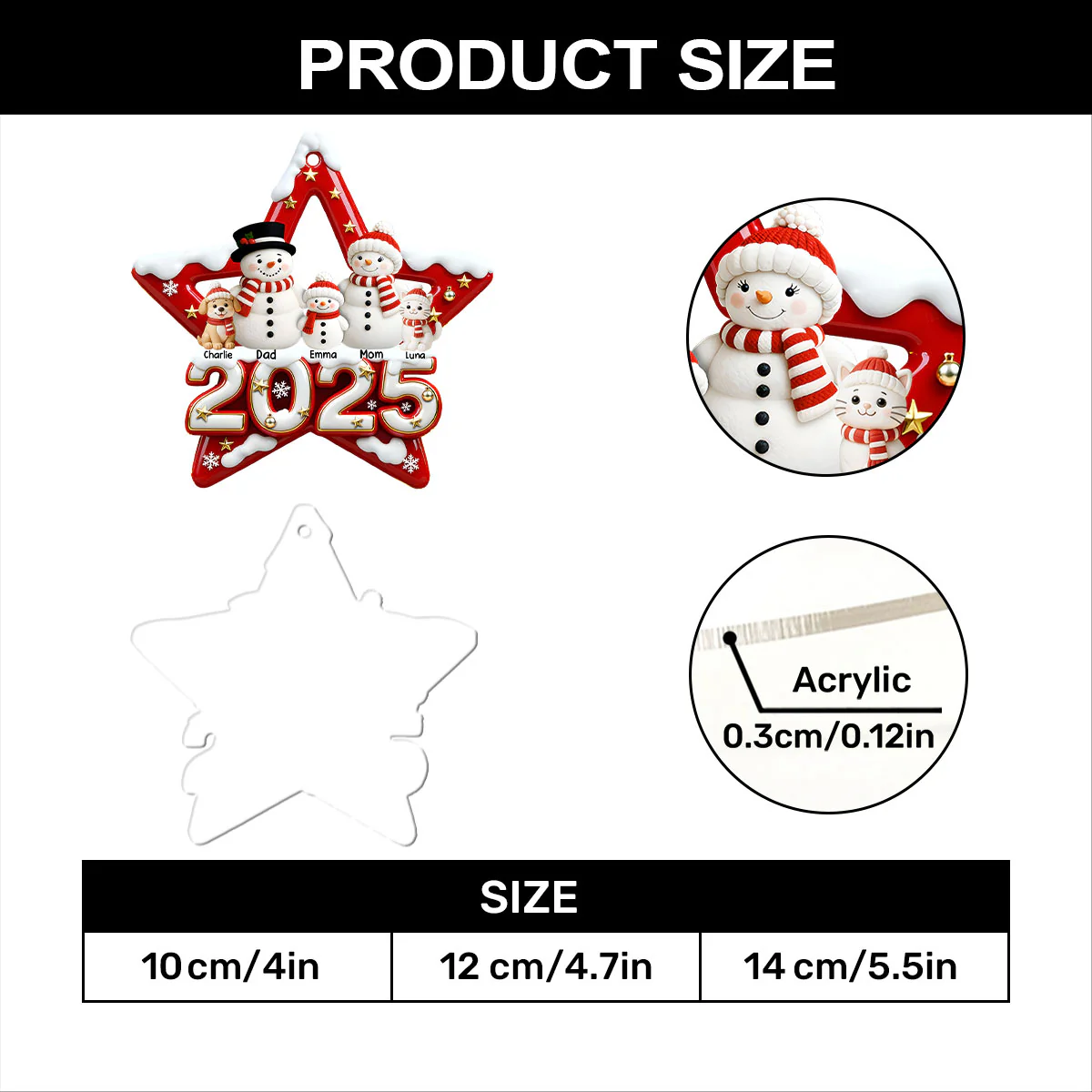 Star Of Love 2025 - Personalized 1-Layer Acrylic Ornament - Image 7