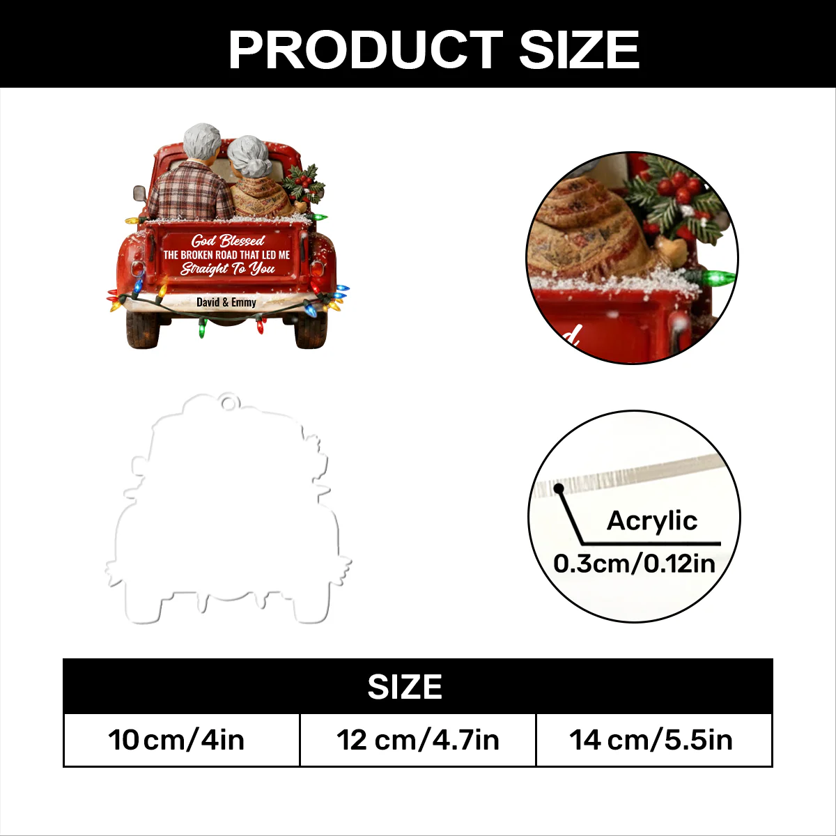 Straight To You - Personalized 1-Layer Acrylic Ornament - Image 5
