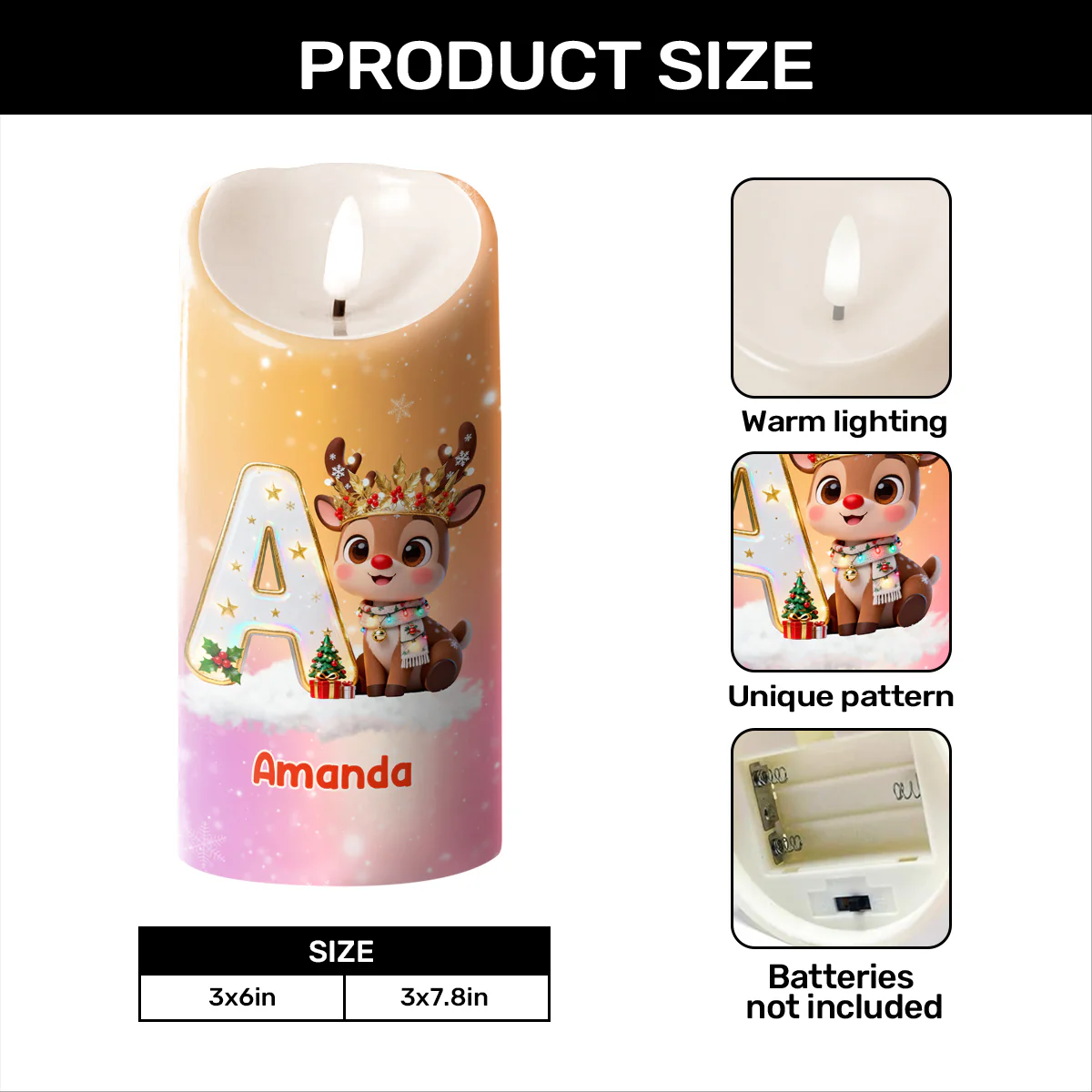Straighten Your Crown - Personalized Flameless LED Candle - Image 5