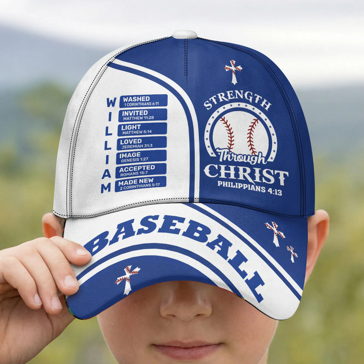 Strength Through Christ - Personalized Kid Classic Cap - Image 3