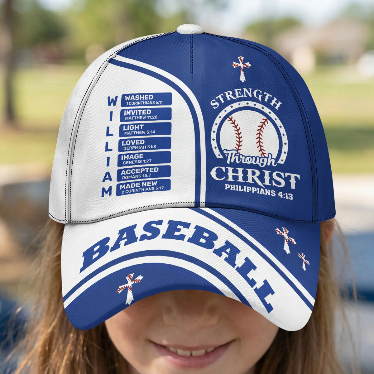 Strength Through Christ - Personalized Kid Classic Cap - Image 4