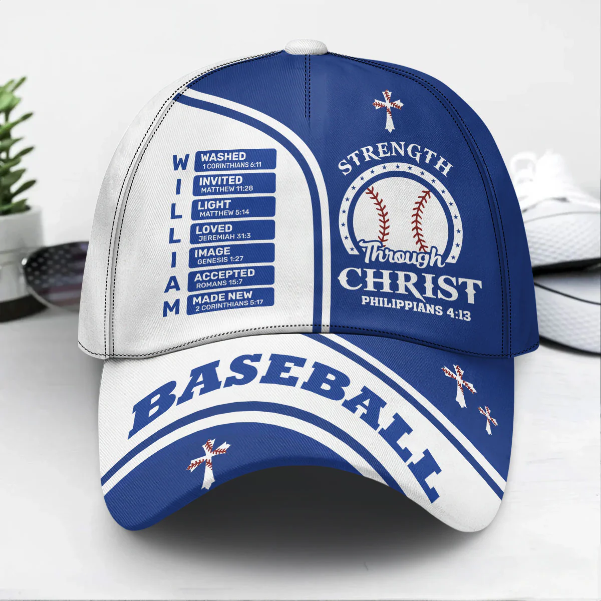 Strength Through Christ - Personalized Kid Classic Cap - Image 5