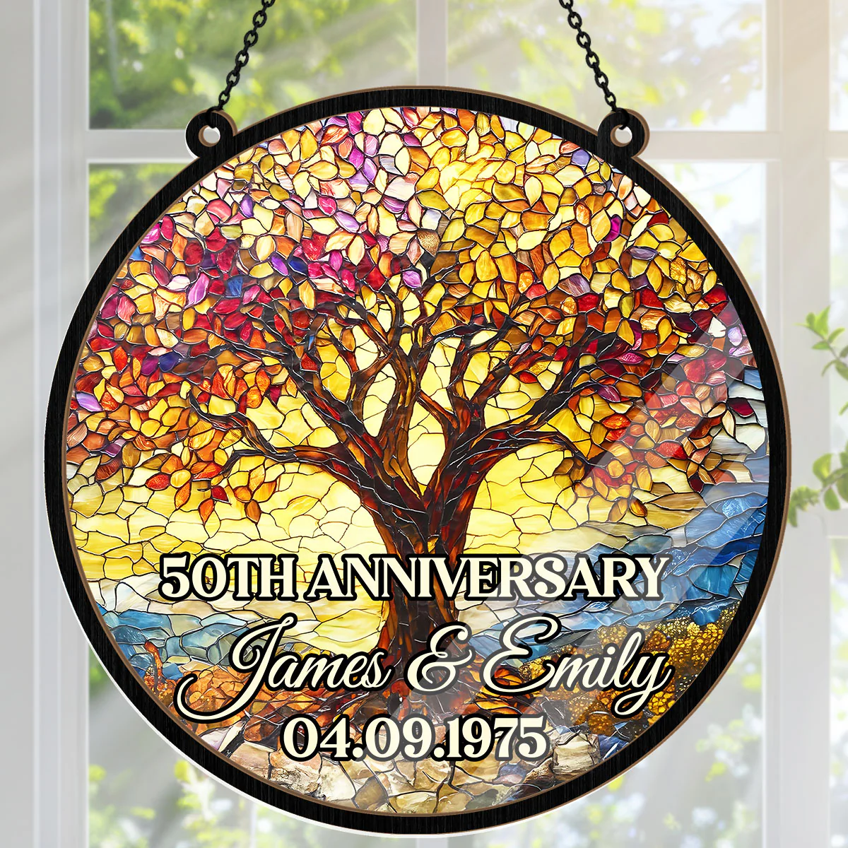 Sunset Of Love Tree - Personalized Window Hanging Suncatcher