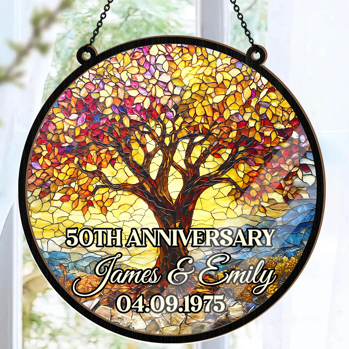 Sunset Of Love Tree - Personalized Window Hanging Suncatcher - Image 6