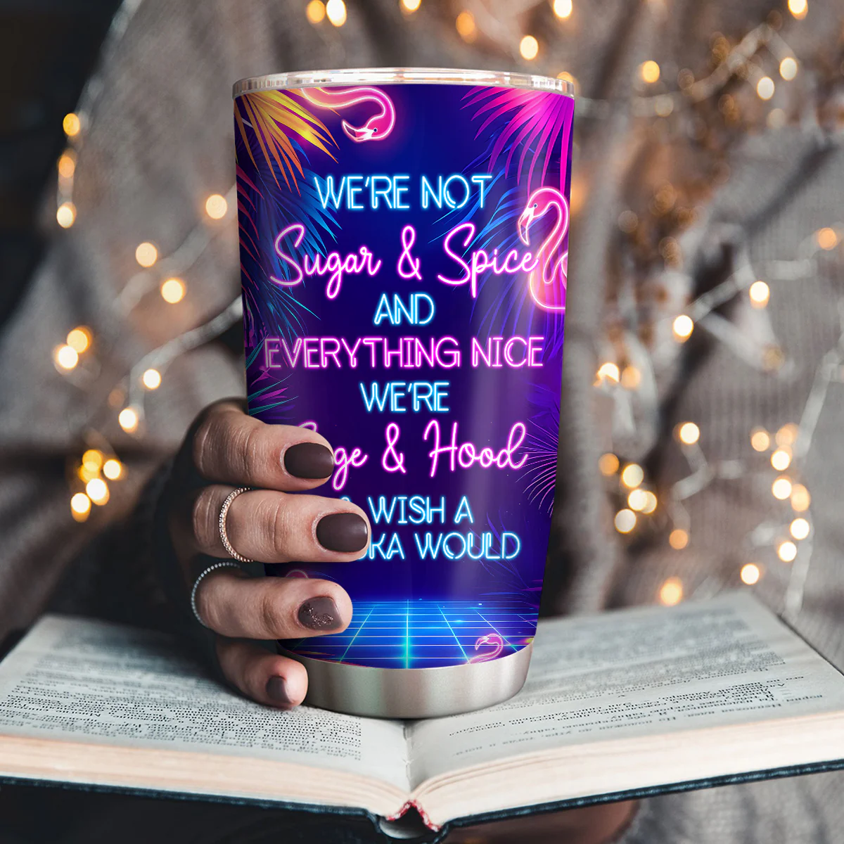 Sunset Sips And Secrets - Personalized Stainless Steel Tumbler - Image 3