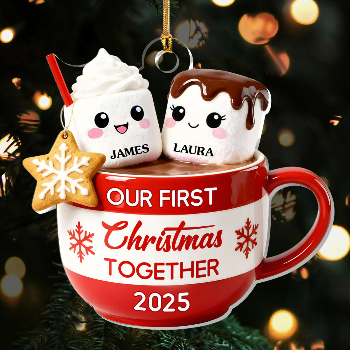 Sweet Cocoa Love - Personalized 1-Layer Acrylic Ornament