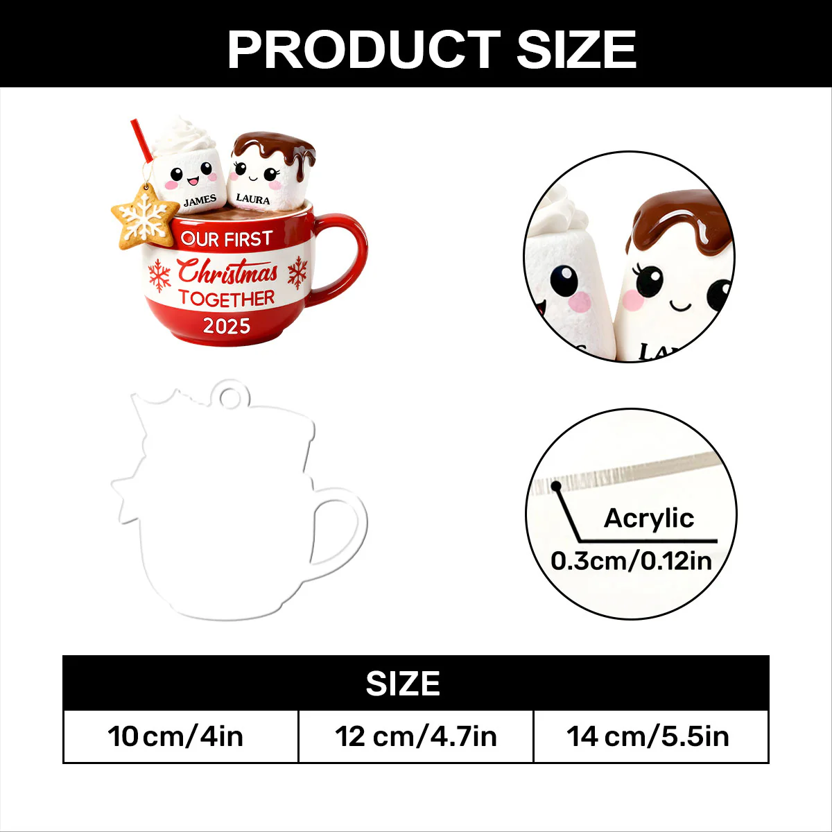 Sweet Cocoa Love - Personalized 1-Layer Acrylic Ornament - Image 7