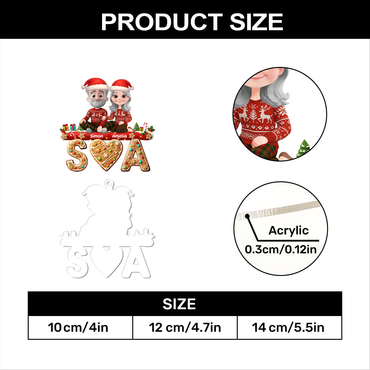 Sweet Couple - Personalized 1-Layer Acrylic Ornament - Image 7
