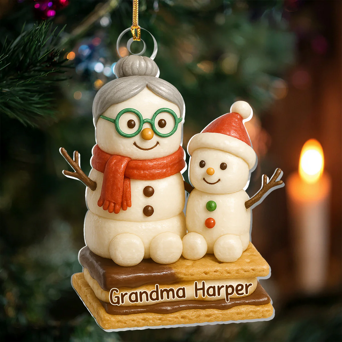 Sweet S'mores - Personalized 1-Layer Acrylic Ornament - Image 2