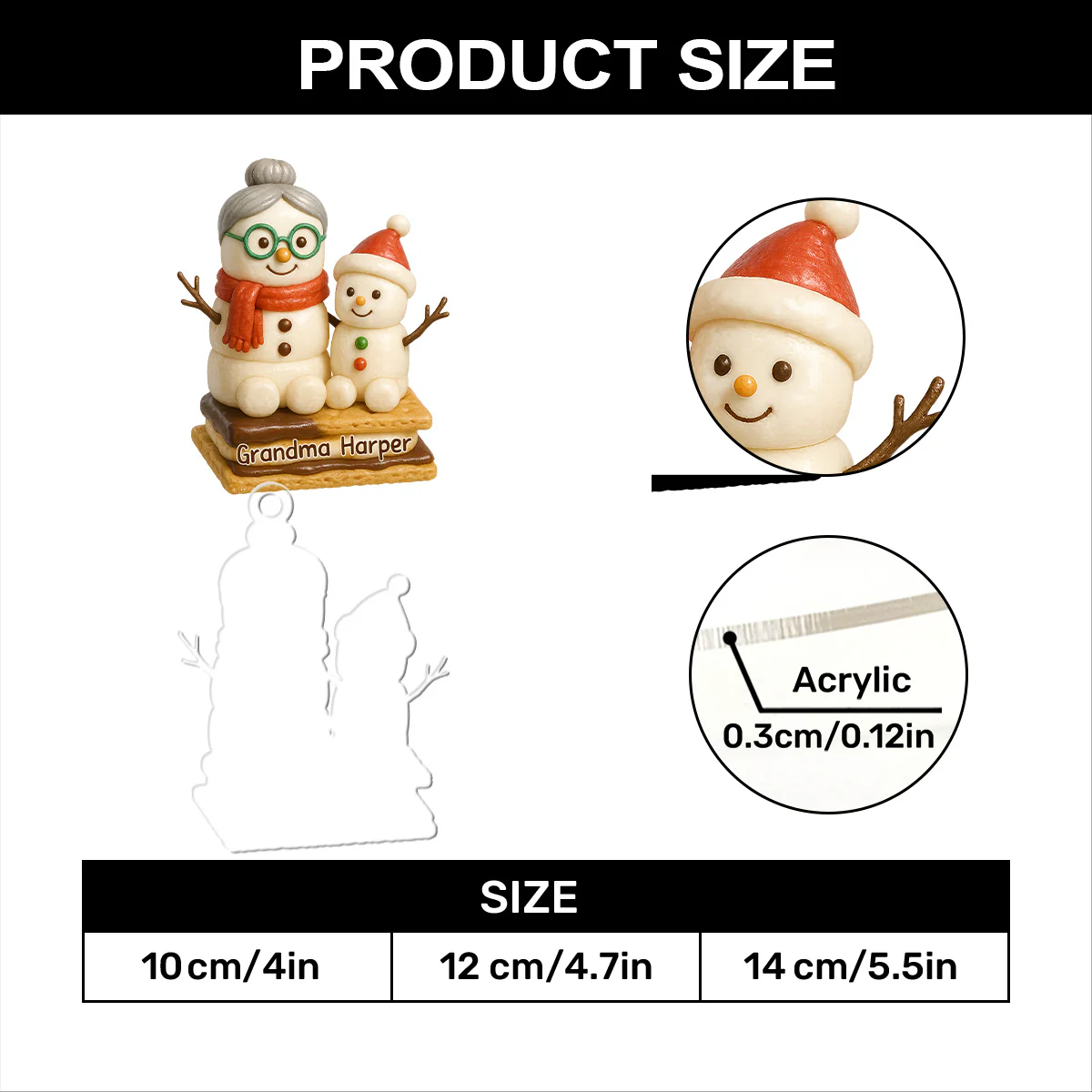 Sweet S'mores - Personalized 1-Layer Acrylic Ornament - Image 6
