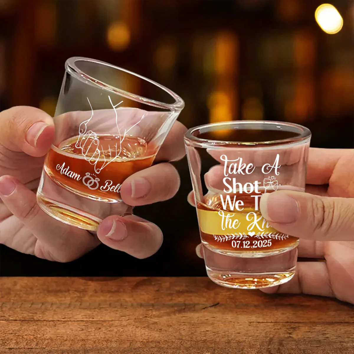 Take A Shot We Tied The Knot - Personalized Shot Glass - Image 2