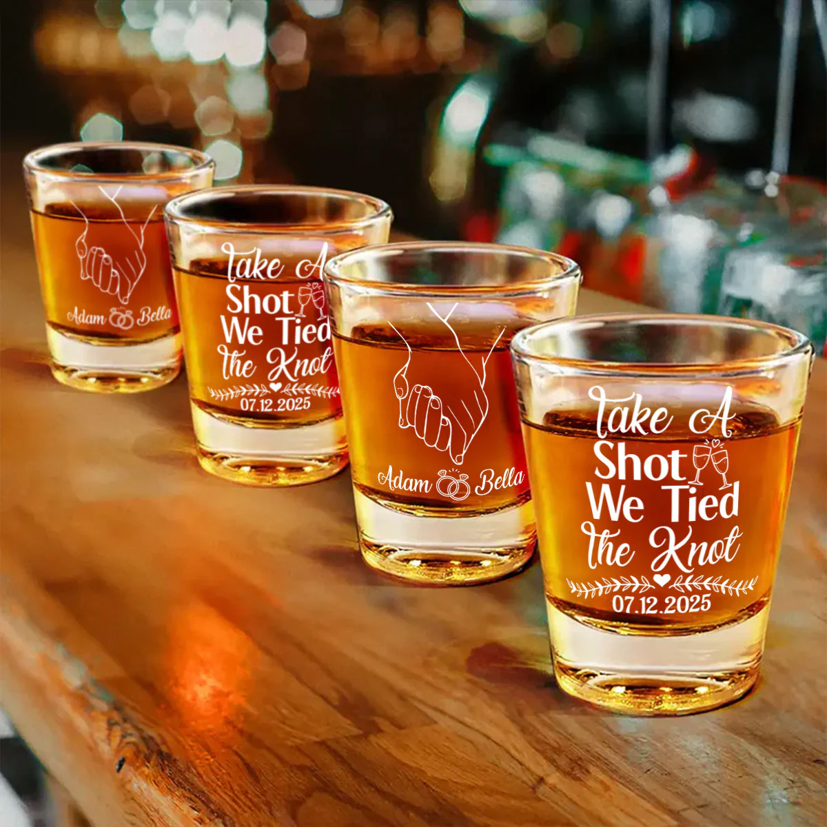 Take A Shot We Tied The Knot - Personalized Shot Glass - Image 3