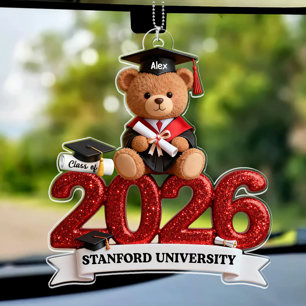 Tassel The Hustle, Time To Sparkle - Personalized Car Acrylic Hanging Ornament