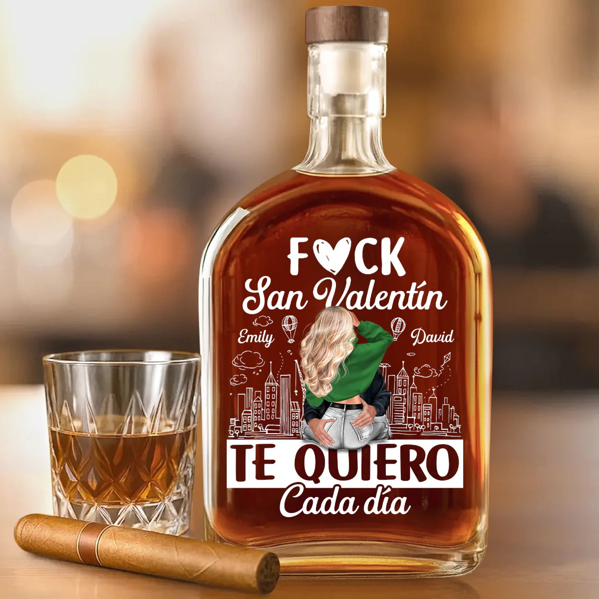 Te Quiero Cada Día - Personalized Whiskey Bottle - Image 2