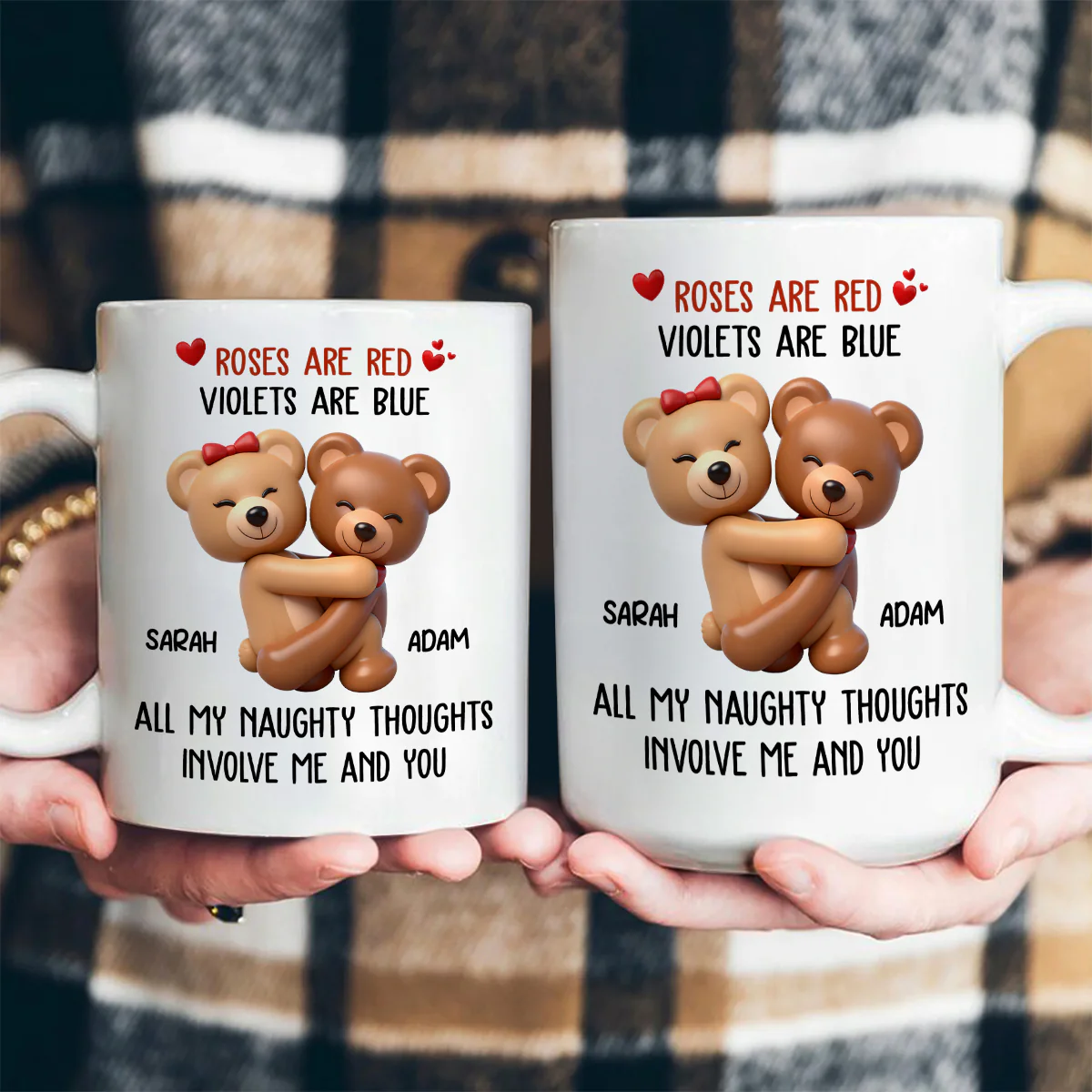 Teddy Naughty Thoughts - Personalized Ceramic Coffee Mug - Image 4