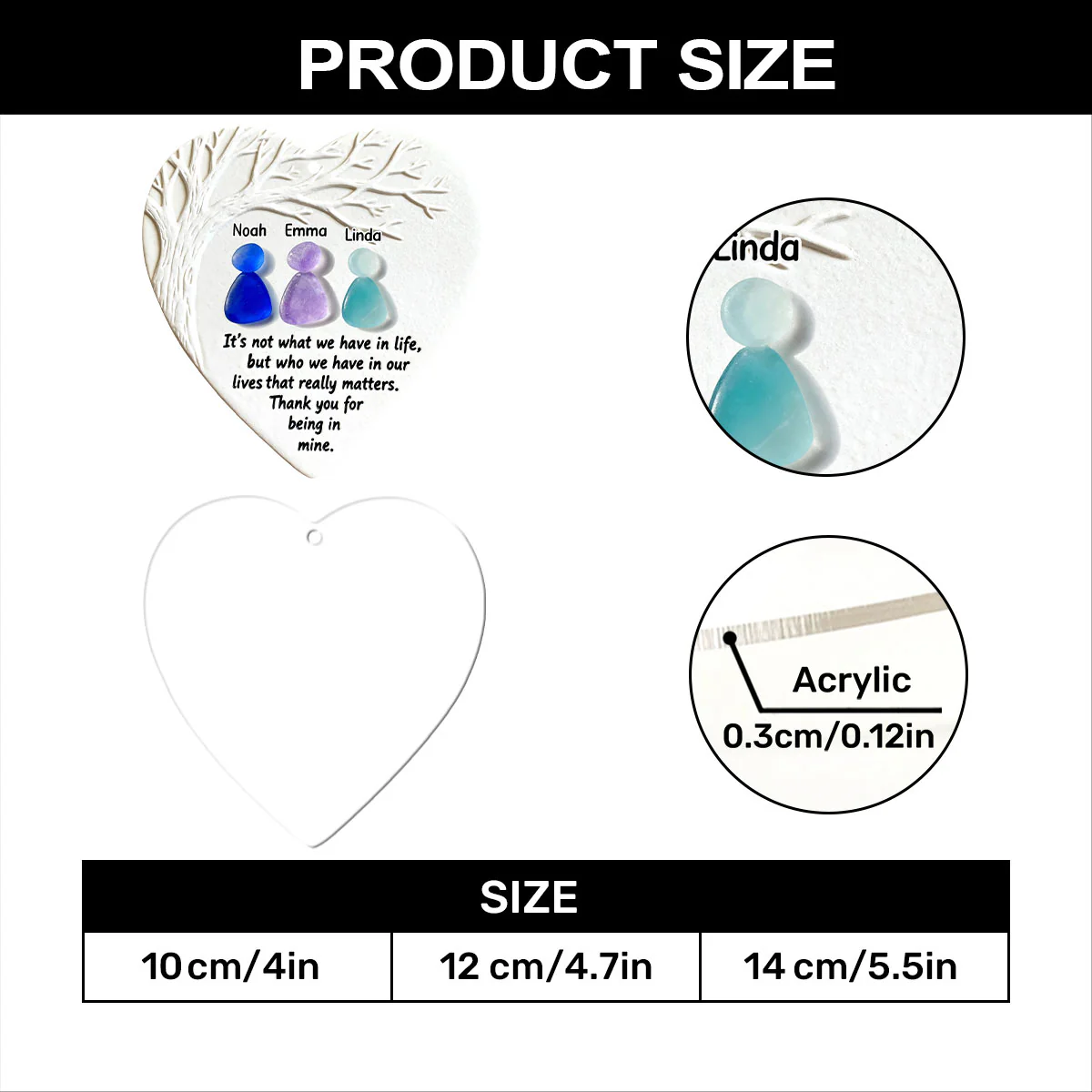 Thank You For Being In Mine - Personalized 1-Layer Acrylic Ornament - Image 7
