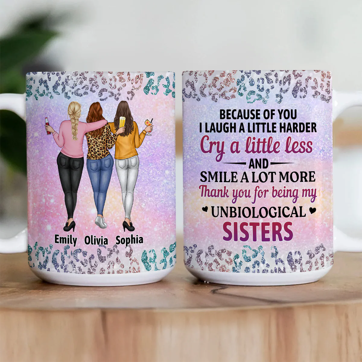 Thank You For Being My Unbiological Sister - Personalized Ceramic Coffee Mug - Image 2