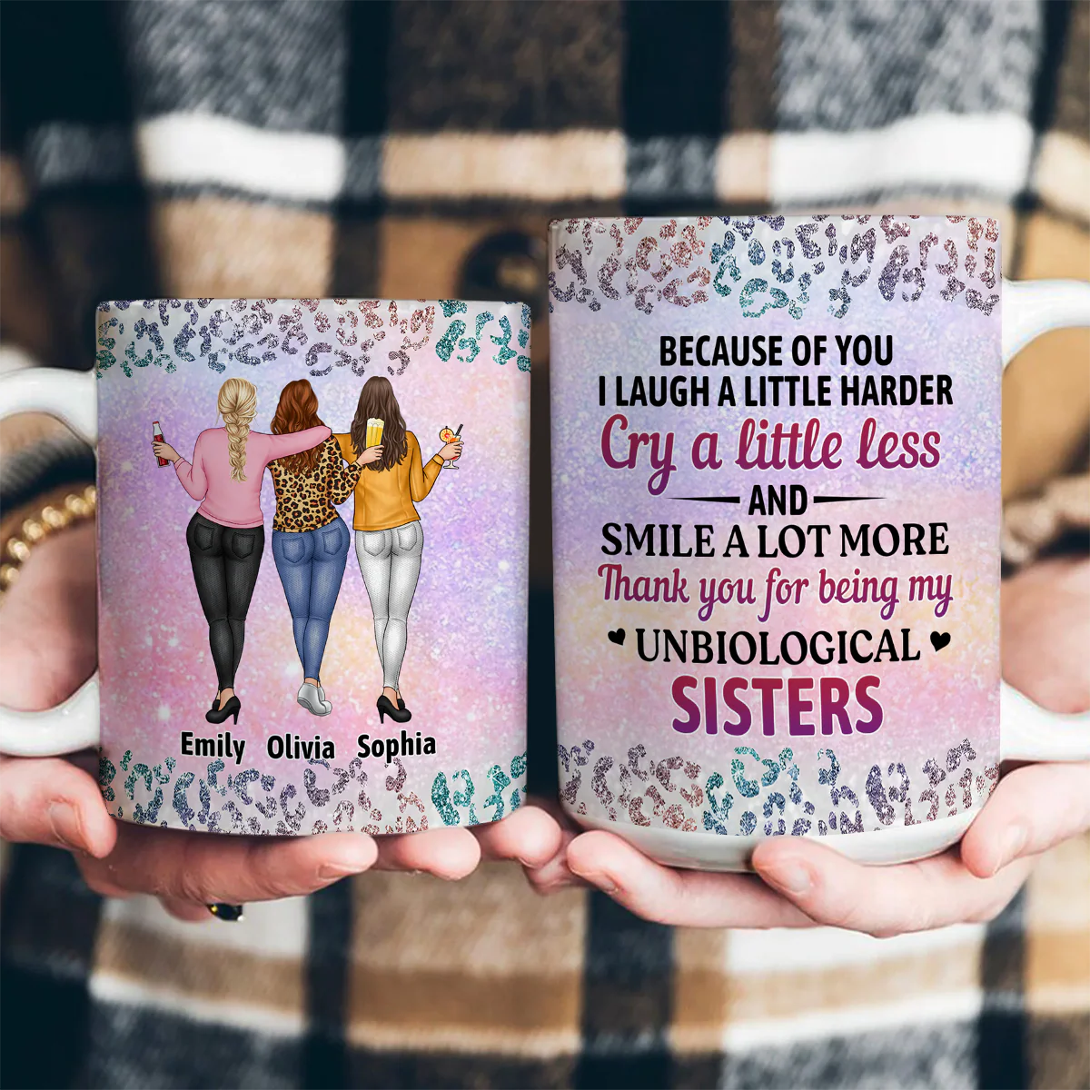 Thank You For Being My Unbiological Sister - Personalized Ceramic Coffee Mug - Image 3